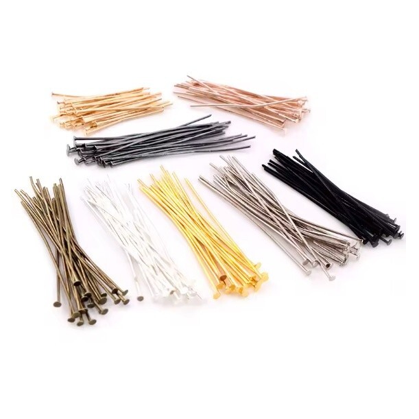 200pcs 16-50mm Flat Head Pins For Jewelry Finding Making Accessories