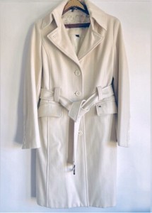 Size M ESPRIT Women’s Ivory Wool Coat Single-Breasted