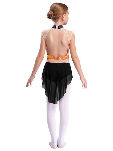 Kids Girls Costume Overlay Dress Recital Dancewear Performance Dance Ballet - Picture 43 of 60