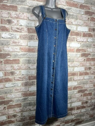 Vintage Tesco Items Sz 12 Denim Overalls Dress - Picture 2 of 12