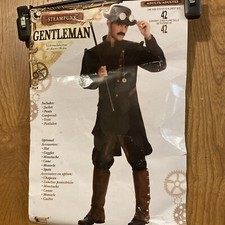 Steampunk Gentleman Victorian Man Brown Fancy Dress Up Halloween Adult Costume