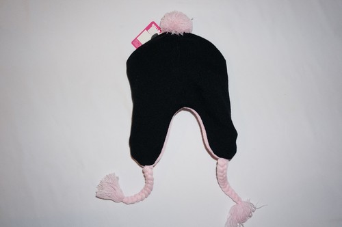 NWT HELLO KITTY knit hat Girl ONE SIZE FITS MOST (2T-10?) black,baby pink - Picture 5 of 6