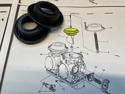 DUCATI MONSTER Membrane Carburatori MIKUNI BDST 38 (DIAFRAMMA) - 2 PEZZI - Imagen 2 de 7