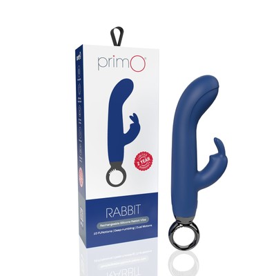 Screaming O PrimO Rabbit Rechargeable Silicone Rabbit Vibe Vibrator - Blueberry