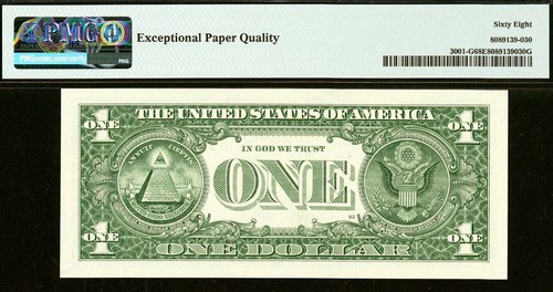 Top Pop 2013 $1 Federal Reserve Note PMG 68EPQ highest graded Chicago Fr 3001-G - Picture 4 of 4