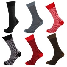 Ankle Crew Socks Cotton Rich Brenton Stripes Colourful Design 3 Pairs for Men