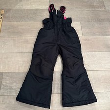 SWISSTECH GIRLS SNOW BIB OVERALLS SIZE XS 4/5 PINK AND BLACK