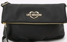 Love Moschino Cloud Tasche Umhängetasche echtes Leder schwarz gold