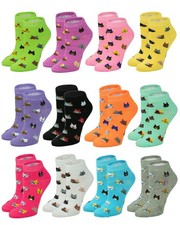 12-Pair Women's Ankle Socks, Colorful Comfortable Lightweight Breathable Athl...