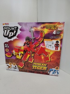 Mount Up Horned Tuskan Tiger 151 Pcs Block Tech  W Rider compatible  Brands NEW!
