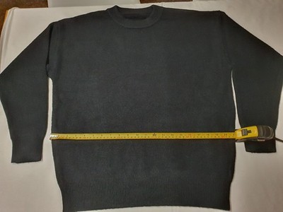 Damen L (XL) Schwarz Rundhals Mischung Pullover Pulli Weich Strick 69cm Schulter-Taille