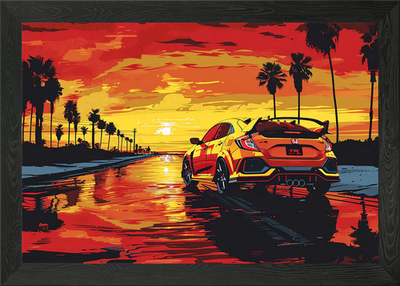 #ad Honda Civic Type R design Framed Wall Art Poster Canvas Print Picture GBP 29.95