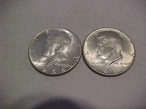 1964-P & 1964-D  Kennedy 90% Silver Half Dollar's IN AU ? #4