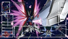 GUNDAM GD Card Game Destiny Seed Playmat Mat Desk Mat Zones Stitched Edges