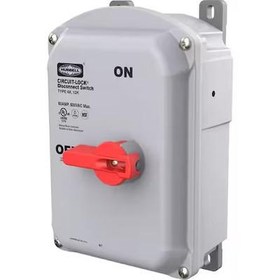 Hubbell Wiring Device-Kellems Hblds60ac Disconnect Switch, Nonfusible, 3Pst,