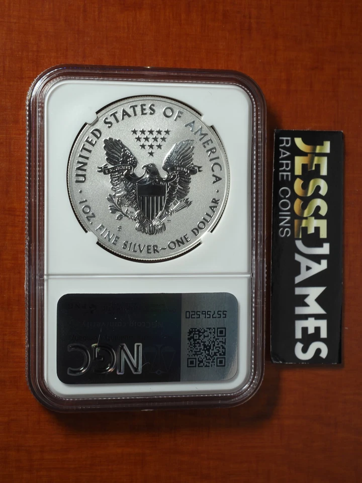 Juego de 2 monedas S 2012 prueba inversa Silver Eagle NGC PF70 y Pf70 San Francisco Foto 4 de 4