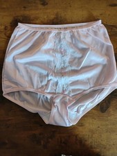NWOT Vintage JcPenney Pink Nylon Granny Panty Lace Detail High Waist Sz 38