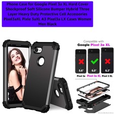 Phone Case for Google Pixel 3a XL Hard Cover Shockproof Soft Silicone Bumper ...