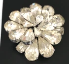 Vintage Brooch Pin SIGNED EISENBERG Clear Rhinestone Silver tone Jewelry lot x