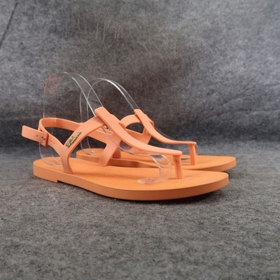 Melissa Shoes Womens 8 Sandals Sun Ventura Jelly T Strap Orange Casual Comfort
