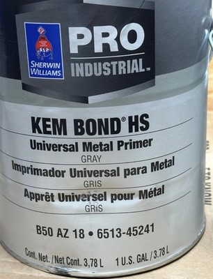 1 Gallon Sherwin Williams Kem Bond HS Universal Metal Steel Primer Flat Gray