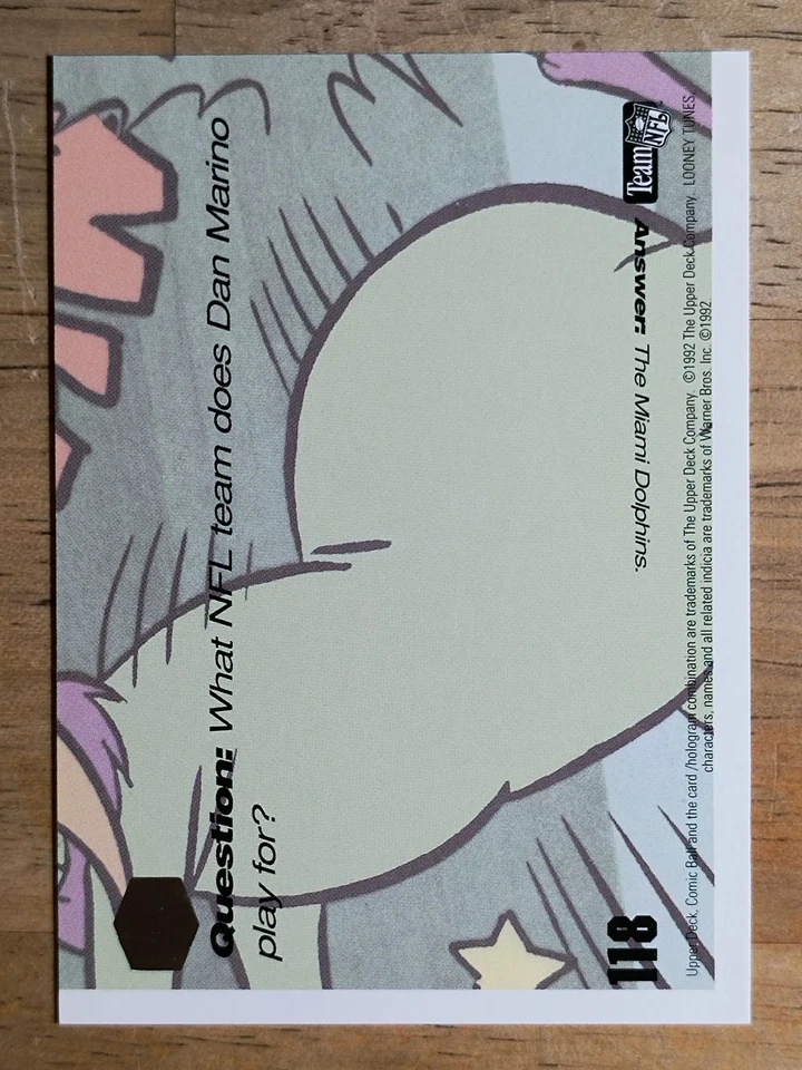 1992 Upper Deck Comic Ball 4 #118 Repeat Defender - Image 2 of 2