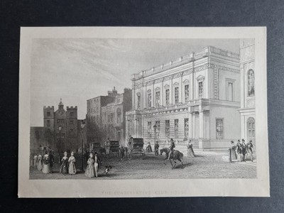 Antiker Druck von 1851 - Konservatives Clubhaus - St James Street - London