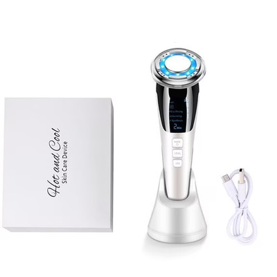 EMS Facial Massager Hot Cold LED Light Therapy Skin Tightening Device