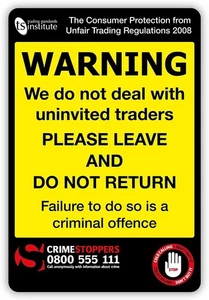 No Cold Calling Self Adhesive Sticker