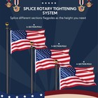 Yescom Bravery 20ft LED Solar Light Sectional Flag Pole Kit Outside Black — photo 3