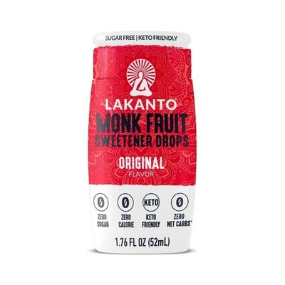 Lakanto Original Liquid Monk Fruit Extract Drops, 1.76 fl oz, 1 Count