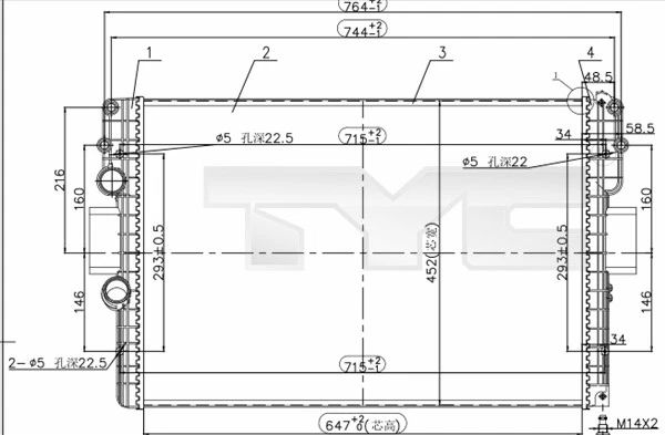 TYC Radiateur Radiateur Moteur Pour Iveco Daily IV Pritsche/Fahrgestell - Photo 1/1