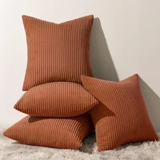 Topfinel 4pc Velvet Throw Pillow Covers 20x20 Double-Sided Terracotta Modern