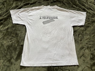 Vintage Sling Media Television Shirt Mens Large White TV Brand Promo Slogan 90s