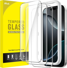 3 Pack iPhone 16 Pro 6.3 Screen Protector Tempered Glass HD Easy Install