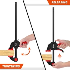 24" Bar Clamps Woodworking 2-PC One-Handed Clamp/Spreader Light-Duty Limit Load