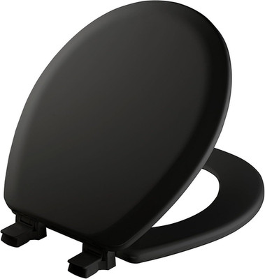 Cameron Black Toilet Seat, Non Slip Heavy Duty Wood, Easy Clean, Made in USA, Ro
