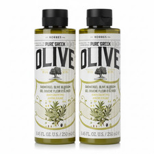2x Korres Natural Pure Greek Olive & Olive Blossom Shower Gel 250 ml (Pack 2)
