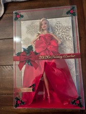 Barbie Signature 2026 Holiday Barbie Doll Collector Blonde Red Gown Bow