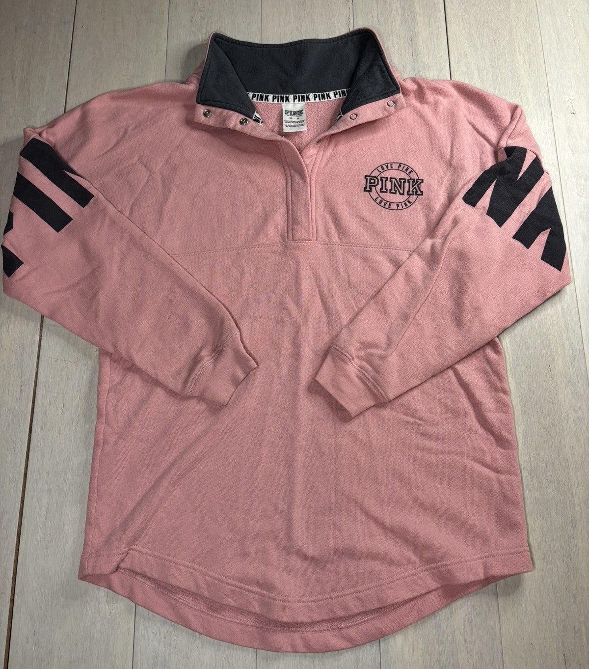 Victoria's Secret PINK Quarter Snap Sweatshirt Size XS pink