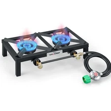 Portable Propane Double Burner Stove for Camping Outdoor