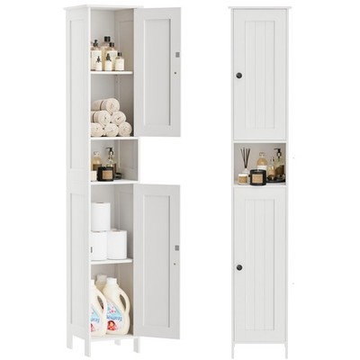 Homleke Tall Bathroom Storage Cabinet 2 Doors 67H Narrow Storage Cabinet