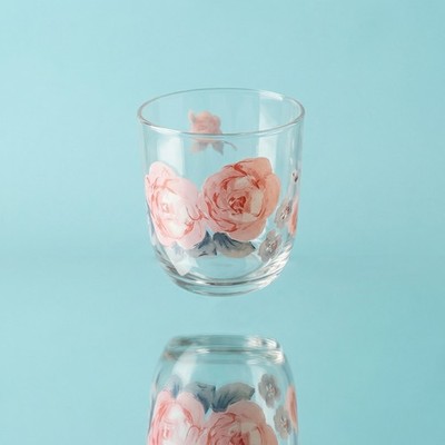 Vintage Pfaltzgraff Secret Rose Rocks Glasses Set of 8, 8oz