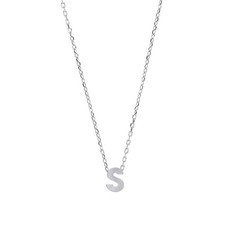 Silver Jewelco London Letter S Initial Pendant Necklace 18 inch