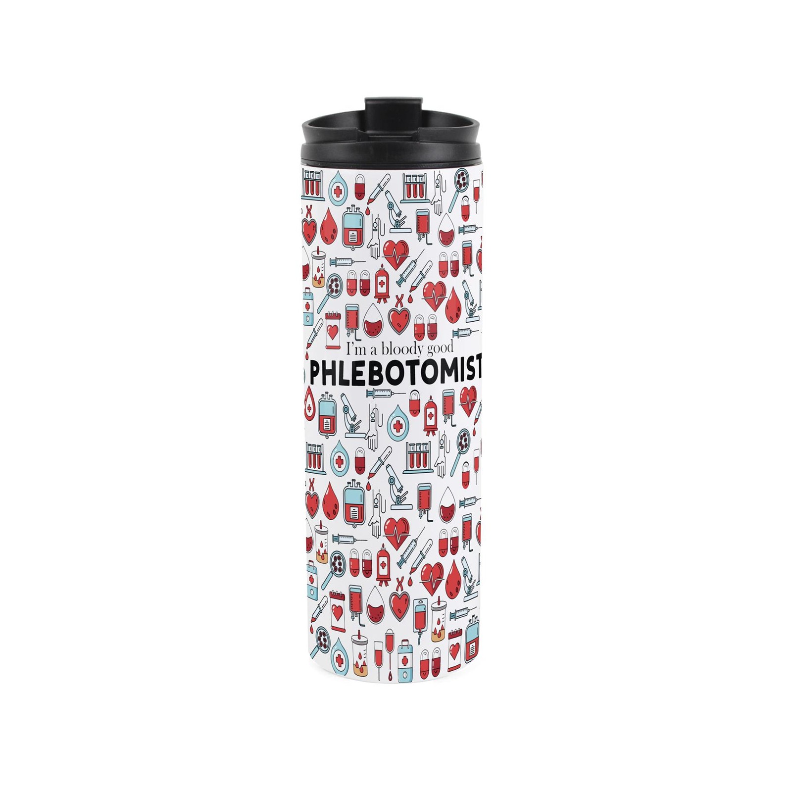 Phlebotomist Travel Mug - Novelty Trades Gift Reusable Stainless Steel Flask