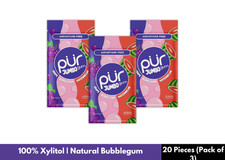 PUR Jumbo Gum  Aspartame Free Chewing Gum  100 Xylitol  20 Pieces Pack of 3