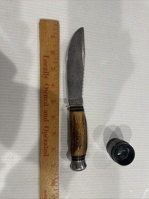 Carl Schlieper Vintage German Eye Stag Handle Hunting Knife