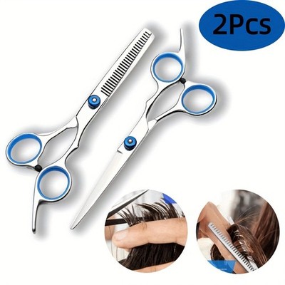 High Grade 2-Piece Hair Cutting Scissors Set with Thinning Shears for Curly Hair