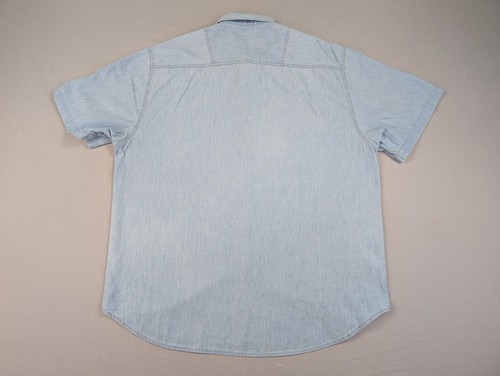 Vintage 90s Guess Shirt Adult Extra Large Chambray Button Up Work Distressed - Picture 9 of 13