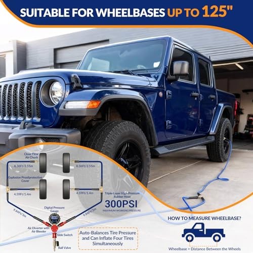  4 Way Tire Inflator, 4 Tire Inflation Deflation System, 4 Tire Air Up Down 